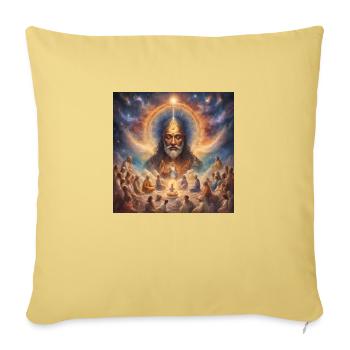 Univers de Spiritualité - Housse de coussin décorative 45 x 45 cm - jaune délavé - Devant