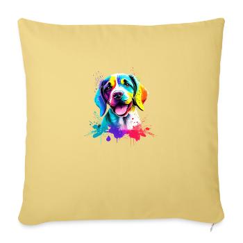Labrador Propriétaire Labrador Retriever chiot - Housse de coussin décorative 45 x 45 cm - jaune délavé - Devant