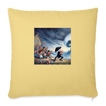 Inspiration des motifs du t-shirt Storm P - Housse de coussin décorative 45 x 45 cm - jaune délavé - Devant