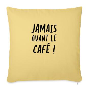 Jamais avant le café - Housse de coussin décorative 45 x 45 cm - jaune délavé - Devant