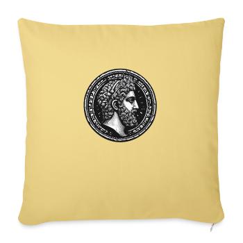 Antique Coin - Persian Drawing (Iran) - Sofa pillowcase 17,3'' x 17,3'' (45 x 45 cm) - washed yellow - Front
