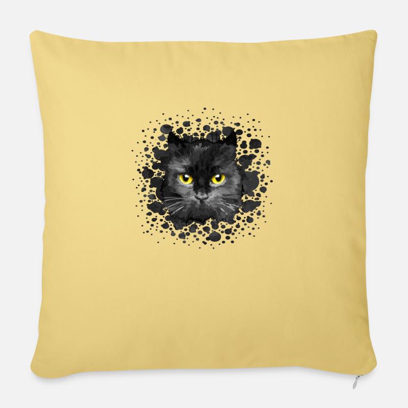 Katze - Sofakissenbezug 45 x 45 cm - Hellgelb