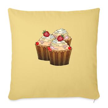 Cakes - Sofa pillowcase 17,3'' x 17,3'' (45 x 45 cm) - washed yellow - Front