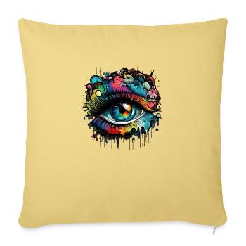 Street Art Eye - Sofa pillowcase 17,3'' x 17,3'' (45 x 45 cm) - washed yellow - Front