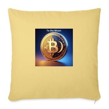 Bitcoin To the Moon - Sofa pillowcase 17,3'' x 17,3'' (45 x 45 cm) - washed yellow - Front
