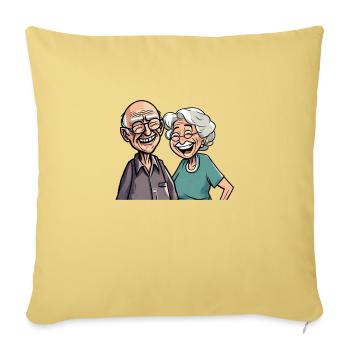 Laughing Pensioners Seniors - Sofa pillowcase 17,3'' x 17,3'' (45 x 45 cm) - washed yellow - Front