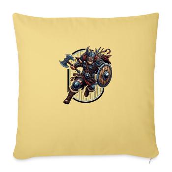La hache viking - Housse de coussin décorative 45 x 45 cm - jaune délavé - Devant