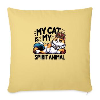 Mon chat est mon Animal - Housse de coussin décorative 45 x 45 cm - jaune délavé - Devant
