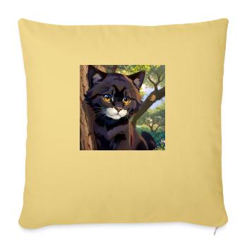 Panthère douce - Housse de coussin décorative 45 x 45 cm - jaune délavé - Devant