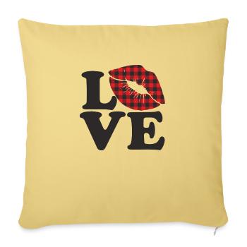 Love me Valentine Happy Valentines Valentines - Sofa pillowcase 17,3'' x 17,3'' (45 x 45 cm) - washed yellow - Front