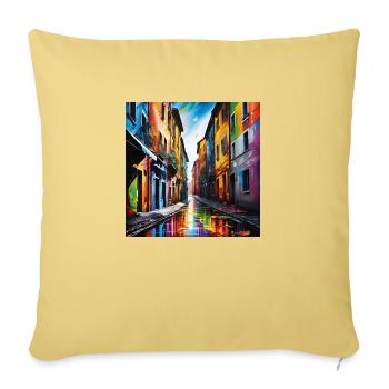 Fantastic Roads - Sofa pillowcase 17,3'' x 17,3'' (45 x 45 cm) - washed yellow - Front