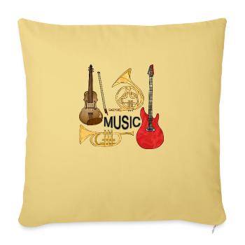 Instruments de musique - Housse de coussin décorative 45 x 45 cm - jaune délavé - Devant