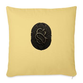 Mayan Black and Gold Monogram - Sofa pillowcase 17,3'' x 17,3'' (45 x 45 cm) - washed yellow - Front