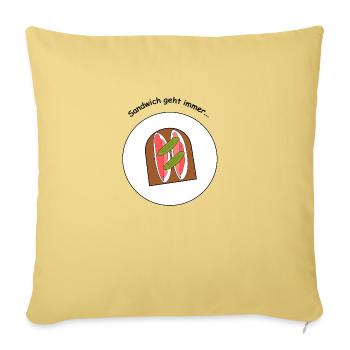 Le sandwich fonctionne toujours - Housse de coussin décorative 45 x 45 cm - jaune délavé - Devant