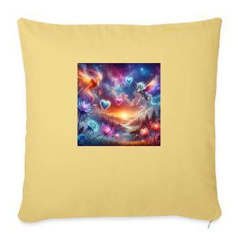 Mystical Creatures 1 - Sofa pillowcase 17,3'' x 17,3'' (45 x 45 cm) - washed yellow - Front