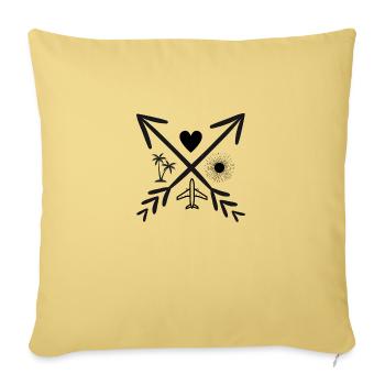 Love sun travel beach - Urlaubsmotiv - Sofakissenbezug 45 x 45 cm - Hellgelb - Vorne