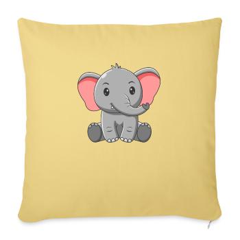Elephant - Sofa pillowcase 17,3'' x 17,3'' (45 x 45 cm) - washed yellow - Front