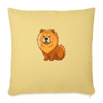 Stoischer Chow-Chow, der das Territorium bewacht - Sofakissenbezug 45 x 45 cm - Hellgelb - Vorne