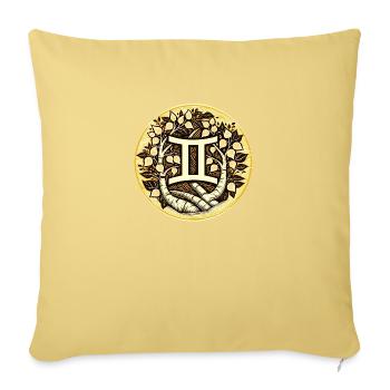 Symbole du zodiaque Gémeaux Anniversaire - Housse de coussin décorative 45 x 45 cm - jaune délavé - Devant