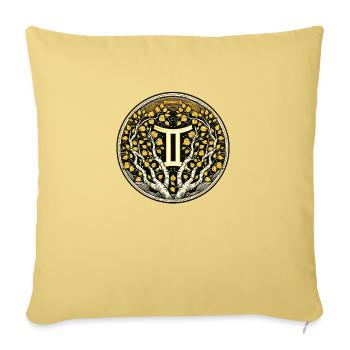 Symbole du zodiaque Gémeaux Anniversaire - Housse de coussin décorative 45 x 45 cm - jaune délavé - Devant
