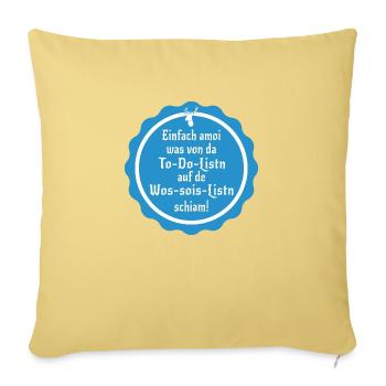 to do list Humour Dictons drôles bavarois - Housse de coussin décorative 45 x 45 cm - jaune délavé - Devant
