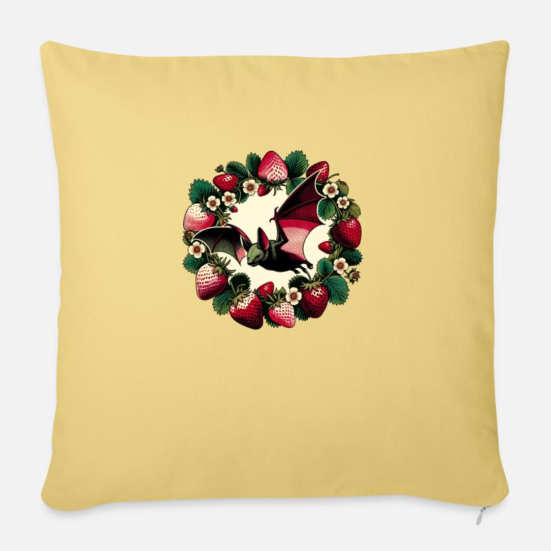 Bat Love - Sofa pillowcase 17,3'' x 17,3'' (45 x 45 cm) - washed yellow