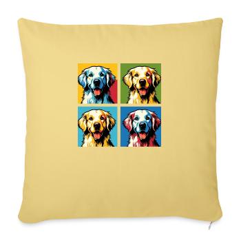 Pop Golden Retriever Dog Portrait - Pet Portrait - Sofa pillowcase 17,3'' x 17,3'' (45 x 45 cm) - washed yellow - Front