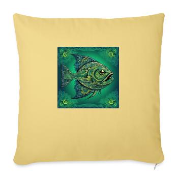 Piranha Fisch Allesfresser - Sofakissenbezug 45 x 45 cm - Hellgelb - Vorne