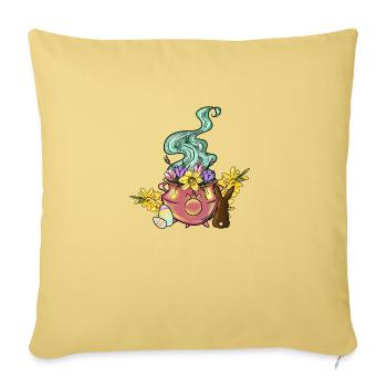 Ostara Cauldron - Sofa pillowcase 17,3'' x 17,3'' (45 x 45 cm) - washed yellow - Front