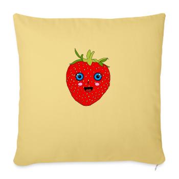 Manga Strawberry - Sofa pillowcase 17,3'' x 17,3'' (45 x 45 cm) - washed yellow - Front