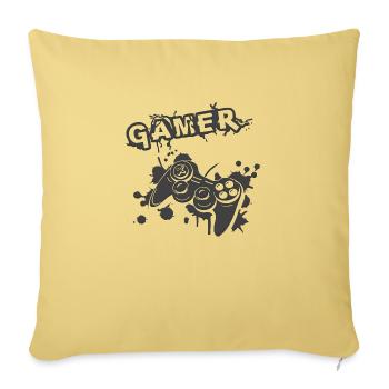 Jeu de joueur Jouer en ligne Jeux sur ordinateur Arcade Neon - Housse de coussin décorative 45 x 45 cm - jaune délavé - Devant