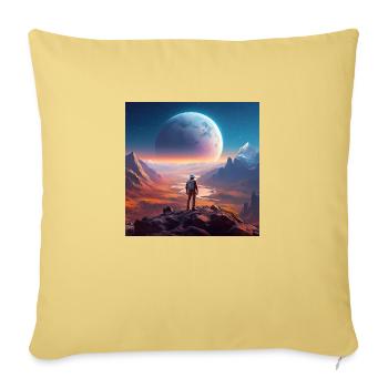 Pluto und sein aufgehender Mond Charon - Sofakissenbezug 45 x 45 cm - Hellgelb - Vorne