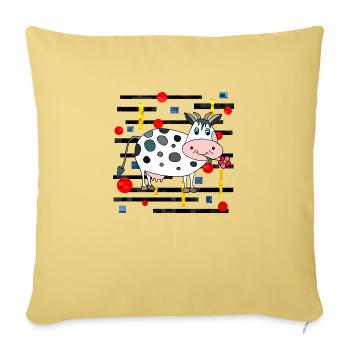 Vache - Housse de coussin décorative 45 x 45 cm - jaune délavé - Devant