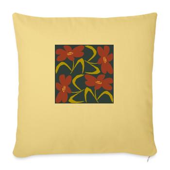 F66 - Housse de coussin décorative 45 x 45 cm - jaune délavé - Devant