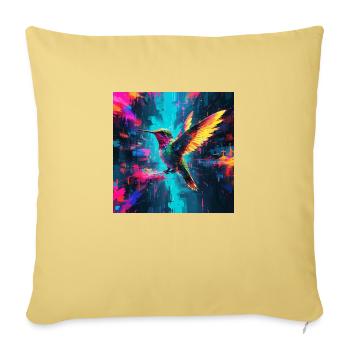 Neon Kolibri - Sofakissenbezug 45 x 45 cm - Hellgelb - Vorne