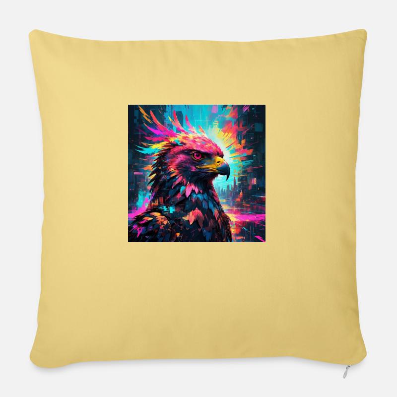 Neon Eagle - Sofa pillowcase 17,3'' x 17,3'' (45 x 45 cm) - washed yellow
