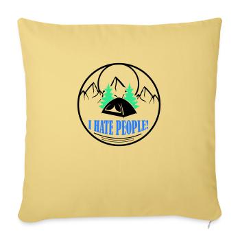 i hate people - Sofa pillowcase 17,3'' x 17,3'' (45 x 45 cm) - washed yellow - Front