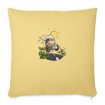Bière joyeuse - Housse de coussin décorative 45 x 45 cm - jaune délavé - Devant