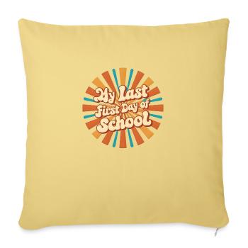 Retour à l’école - Housse de coussin décorative 45 x 45 cm - jaune délavé - Devant