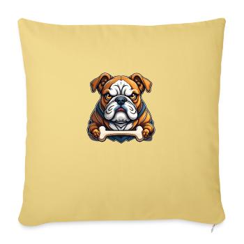 Sauvage animal en colère pugnace combatif bouledogue - Housse de coussin décorative 45 x 45 cm - jaune délavé - Devant