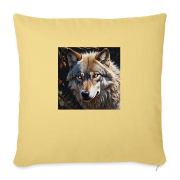 Wolf - Sofa pillowcase 17,3'' x 17,3'' (45 x 45 cm) - washed yellow - Front