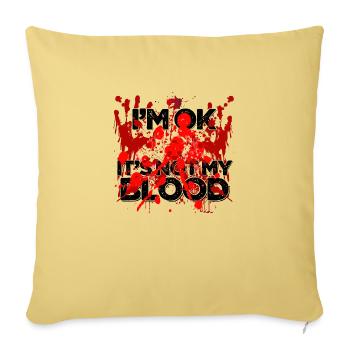 Halloween Heureux Horreur Monstre Sang Effrayant - Housse de coussin décorative 45 x 45 cm - jaune délavé - Devant