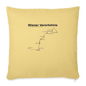 Vienna suburban line - Sofa pillowcase 17,3'' x 17,3'' (45 x 45 cm) - washed yellow - Front