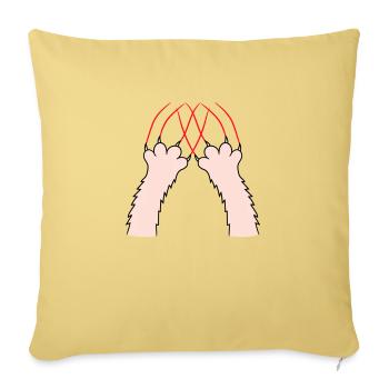 Cats, Claws, Paws, Paws, Claws, Scratches, Stripes - Sofa pillowcase 17,3'' x 17,3'' (45 x 45 cm) - washed yellow - Front