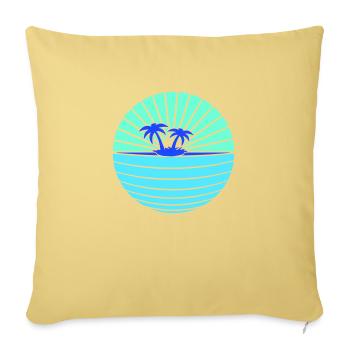 Palm Tree Island Tree Plage Vacances Noix de Mer Cool - Housse de coussin décorative 45 x 45 cm - jaune délavé - Devant