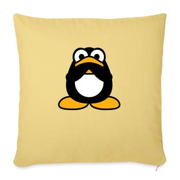Penguin Nothing Talking Silent Hands Covering Mouth - Sofa pillowcase 17,3'' x 17,3'' (45 x 45 cm) - washed yellow - Front