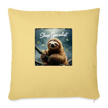 Spécialiste du sommeil - Housse de coussin décorative 45 x 45 cm - jaune délavé - Devant