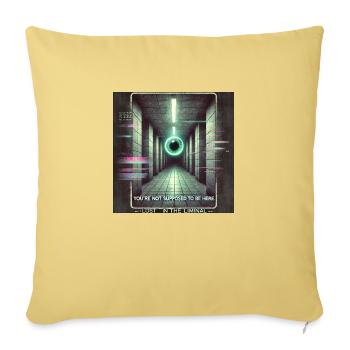 weirdcore Lost in the Liminal - Sofa pillowcase 17,3'' x 17,3'' (45 x 45 cm) - washed yellow - Front