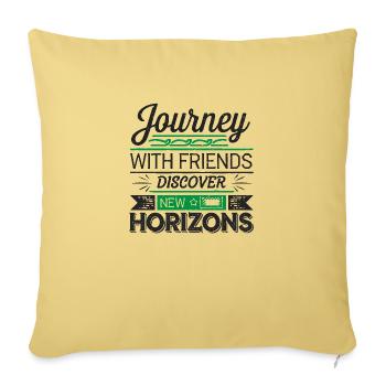 Reise mit Freunden adevnture Reisezitatentext - Sofakissenbezug 45 x 45 cm - Hellgelb - Vorne