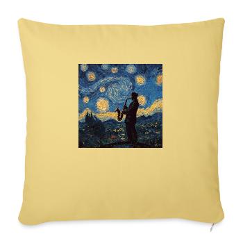 Saxophone Saxophonist Jazz Lover Van Gogh - Sofa pillowcase 17,3'' x 17,3'' (45 x 45 cm) - washed yellow - Front